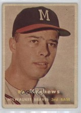1957 Topps Eddie Mathews #250 HOF 2v5