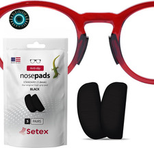 Setex Gecko Grip 1Mm anti Slip Eyeglass Nose Pads, 5 Clear Pair USA Made 2500