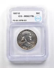 1957-D Franklin Half Dollar Mint Error FS-501 RPM-001 MS62 FBL ICG *1699