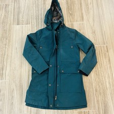 Pendleton Woolen Mills Women  s XS TP Green Hooded Rain Coat Jacket Plaid Lining