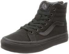 Vans Kids Sk8Hi Zip Shoes  Pop Check Black/Black  Authentic New