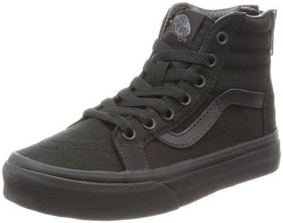 Vans  Kids Sk8Hi Zip Shoes | (Pop Check) Black/Black | Authentic New
