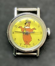 Reloj de personaje raro Yogi Bear Timex 1977 pieza de coleccionista defectuosa
