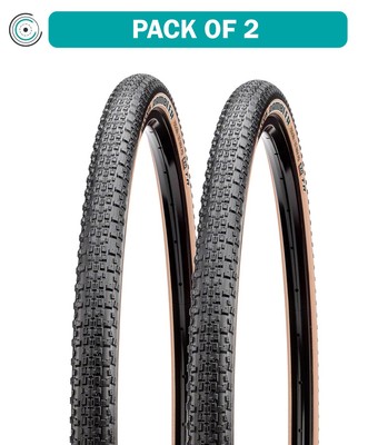 2 Pack Maxxis Rambler Tire 700 x 38 Tubeless Folding Black/Dark Tan Dual