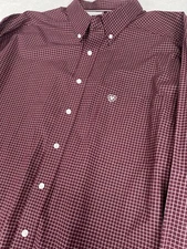 Ariat Pro Series Mens 2XLT Long Sleeve Check Plaid Button Down Shirt Vented