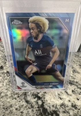 2021-22 Topps Chrome Uefa Champions League Xavi Simons  Blue Refractor /150