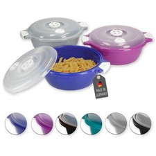 2er Set Mikrowellenschüssel 2 Liter mit Dampfventil hergestellt in Deutschland