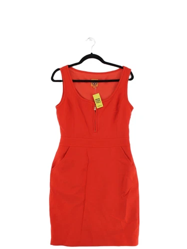 Tory Burch Vestito Donna Midi UK 8 Lana Arancione con Elastan Bodycon Poliestere