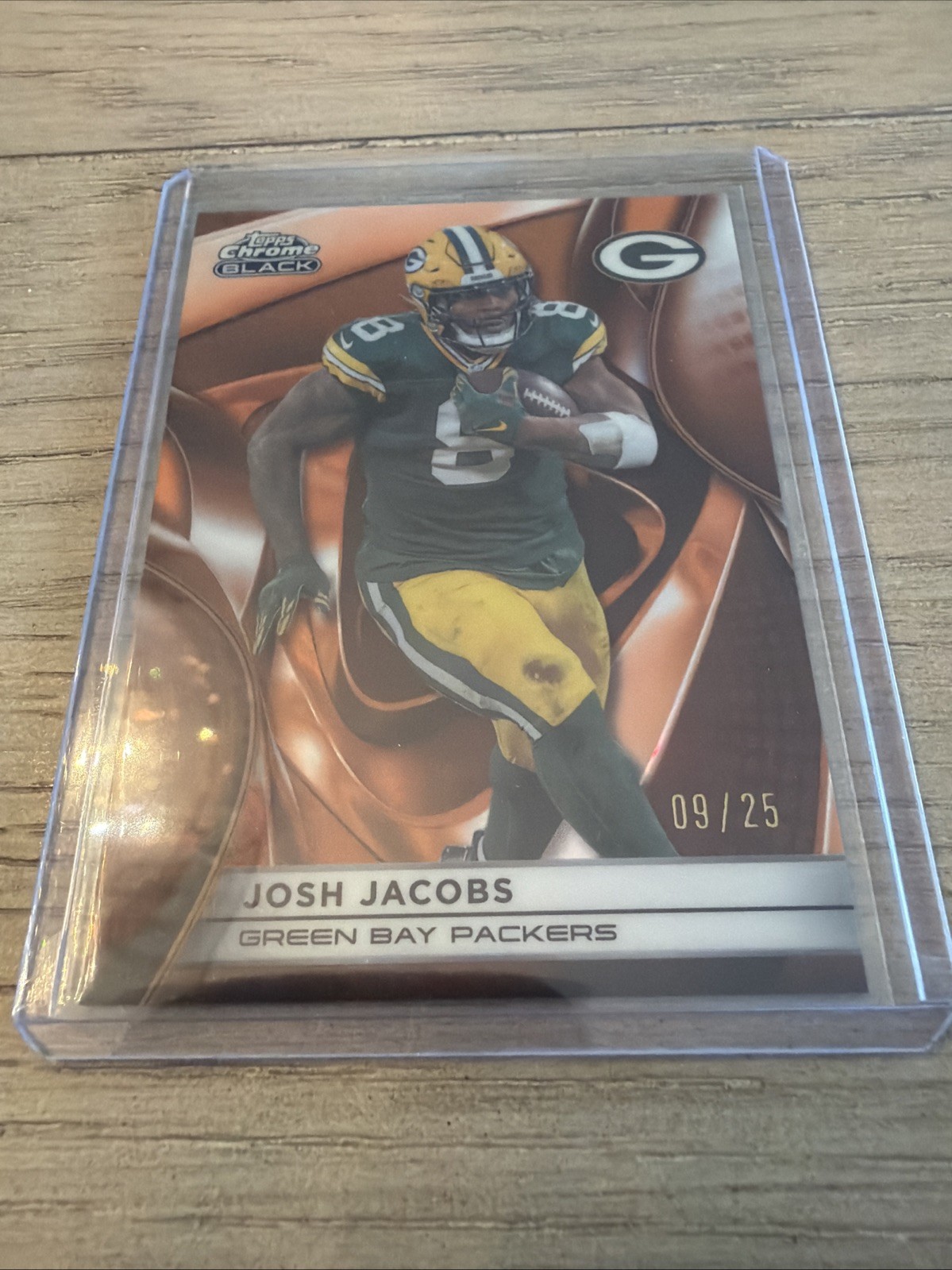 2025 Topps Chrome Black Josh Jacobs #39 Orange /25  🔥 Green Bay Packers