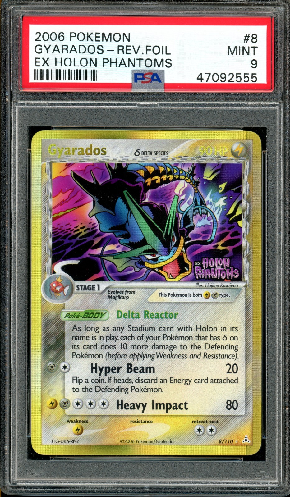 2006 Pokemon Gyarados EX Holon Phantoms Reverse Holo Foil #8 PSA 9 MINT