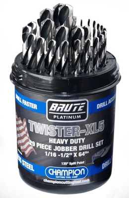 #ad Champion Cutting Tool Twister 29 Pc Brute Drill Set 1 16 1 2 X 64 Jobber $79.99