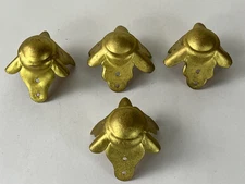 Set 4 Vintage Steamer Trunk Knee Clamp Corners Hardware Edge Metal Steel Clamps