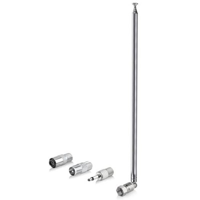 DAB FM Teleskopantenne - 75 Ohm Radio Zimmerantenne für Hi-Fi-Receiver