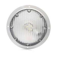 RV Trailer Camper 5th Wheel Round Surface Mount Scare Light, LED Silver