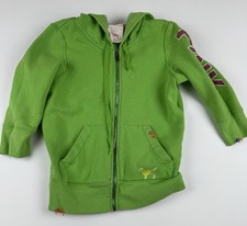 PINK Victoria  s Secret Womens XS Green Zip Hoodie Sweatshirt Logo Sleeve