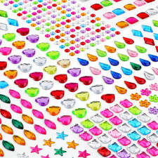 407Pcs Gem Stickers Crafts for Kids, Self Adhesive Jewel Stickers, Acrylic Bling
