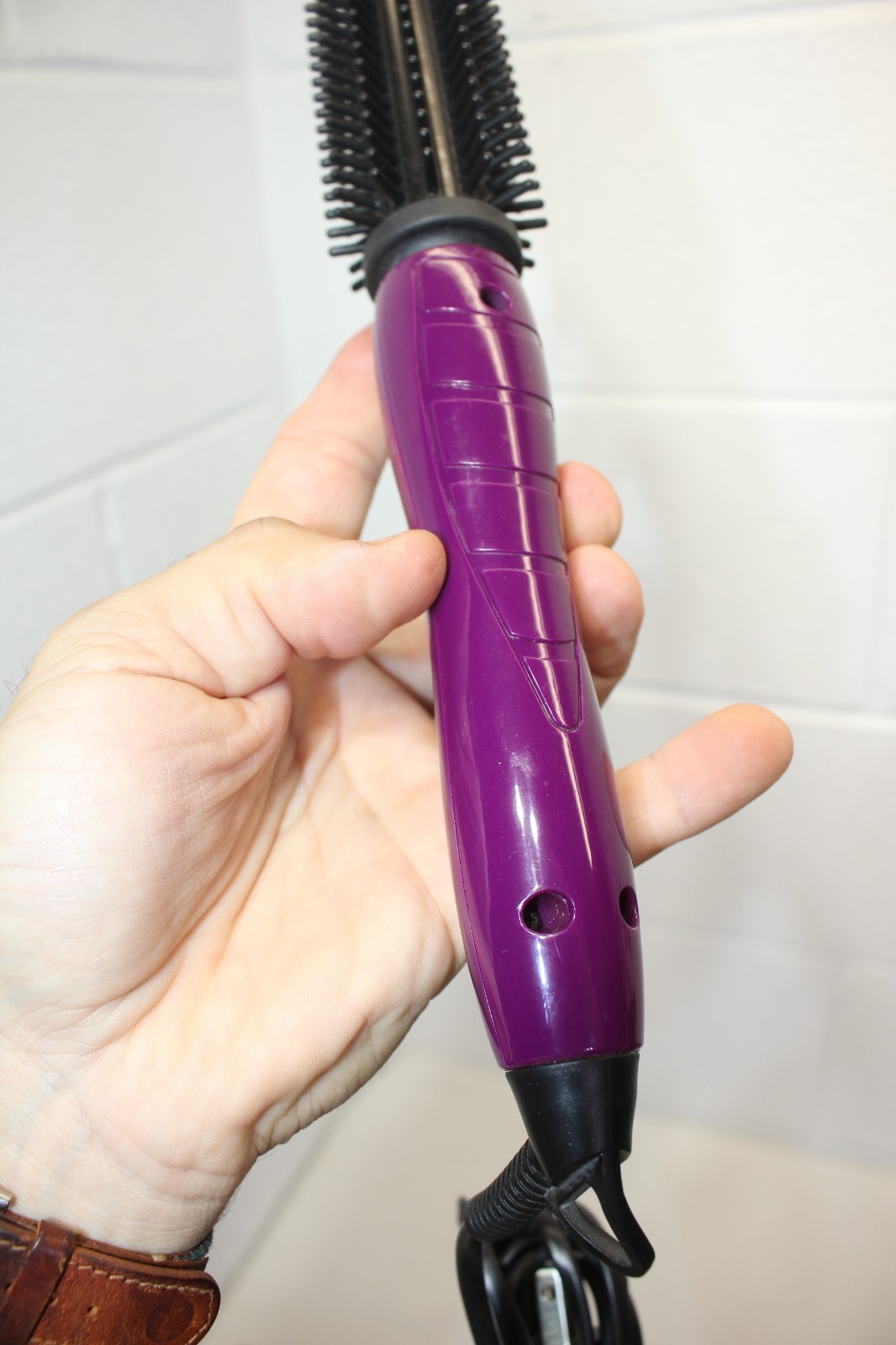 Instyler Hot Round Brush Curling Ionic Styler 30336 Purple, 2 heat settings