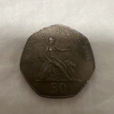 1978 50p coin, circulated, old