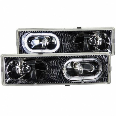 ANZO For GMC V3500/R3500 1988 1989 1990 1991 Crystal Headlights Carbon w/ Halo
