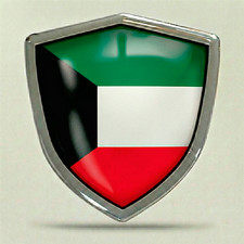 3D Domed Kuwait Flag Car Sticker Resin Kuwaiti Emblem Badge Decal Gel Laptop