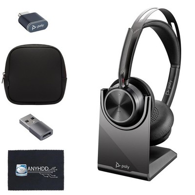 Poly Voyager Focus 2 UC Wireless Headset & Charge Stand - Headphones + Chargi...