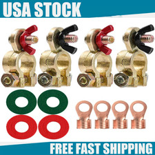4xSolid Brass Battery Terminal Connector Top Post End Clamps Set for Car Marine
