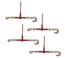 4PK 5/16"-3/8" Heavy Duty Ratchet Chain Binder, 5/16" Grab Hook & 1/2" Slip Hook