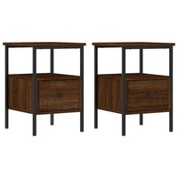 Nachttische 2 Stk. Braun Eichen-Optik 34X36X50 Cm Holzwerkstoff