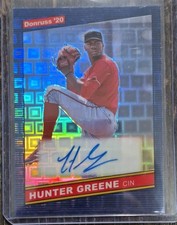 2020 Donruss Optic Hunter Greene 86' Retro RC Auto Blue Pandora Prizm /10