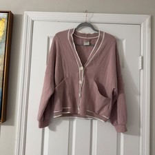 Varley Decker Off Court Cardigan XS DoubleSoft Pink Ivory Oversized