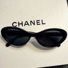 CHANEL 5693 0CH5416 Oval Sunglasses Black Plastic Frame Gray Tinted UV400