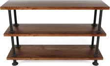 3-Tier Industrial Pipe Table Leg Set, Iron Base Legs Rustic Iron Pipe Shelves...