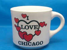 I LOVE CHICAGO Souvenir Coffee Mug Tea Cup Made in USA