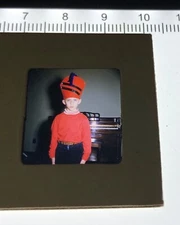 1950's FUNNY BOY w/ RED HAT BAND Stereo Realist Format 3D Stereoscopic Slide