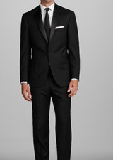 2024 JONES NEW YORK Black Tux Tuxedo Full Suit 42R Wool