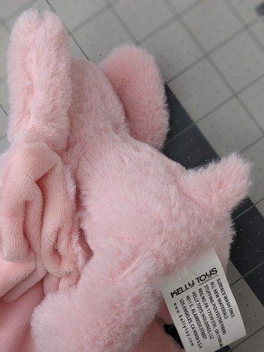 Manta de seguridad Kelly Toys rosa elefante sonajero Lovey 2020 juguete de peluche - Imagen 9 de 10