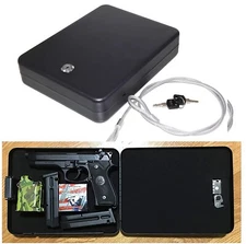 Handgun Vault Security Pistol Case Box Key Lock Box / X-Large Size