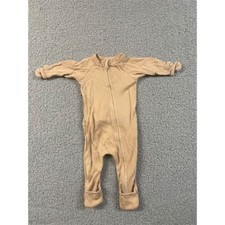 Goumi Baby footie sleeper with 2-Way Zipper grow with you tan sandstone