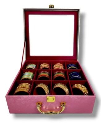 Long Wooden Bangle Box Large Glass Top Wooden Jewellery Box Lisa Angel