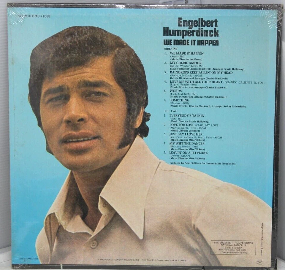 Engelbert Humperdinck- We Made It Happen- Vinyl LP- 1970 NEW SEALED REFER TO PIC - Image 2 of 4