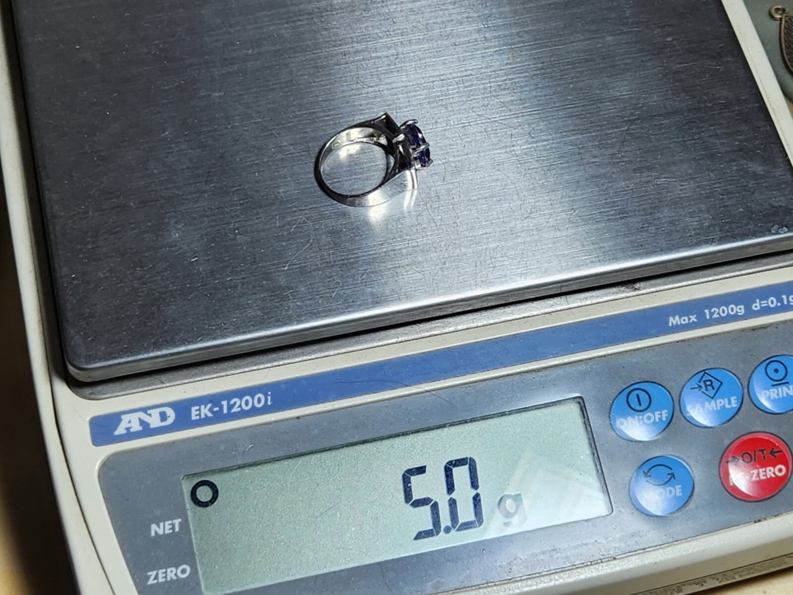 Size 7 Sterling Silver Ring Rectangle Face Oval P… - image 5