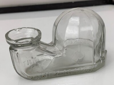 Morgan' s Patent July 16 th 1867 Antique Inkwell Turtle/Igloo  Imprint (e213)