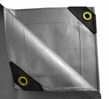 SILVER 12 mil Heavy Duty Canopy Tarp Rain 3X Coated UV Sun Shade (C WHITE TARPS)