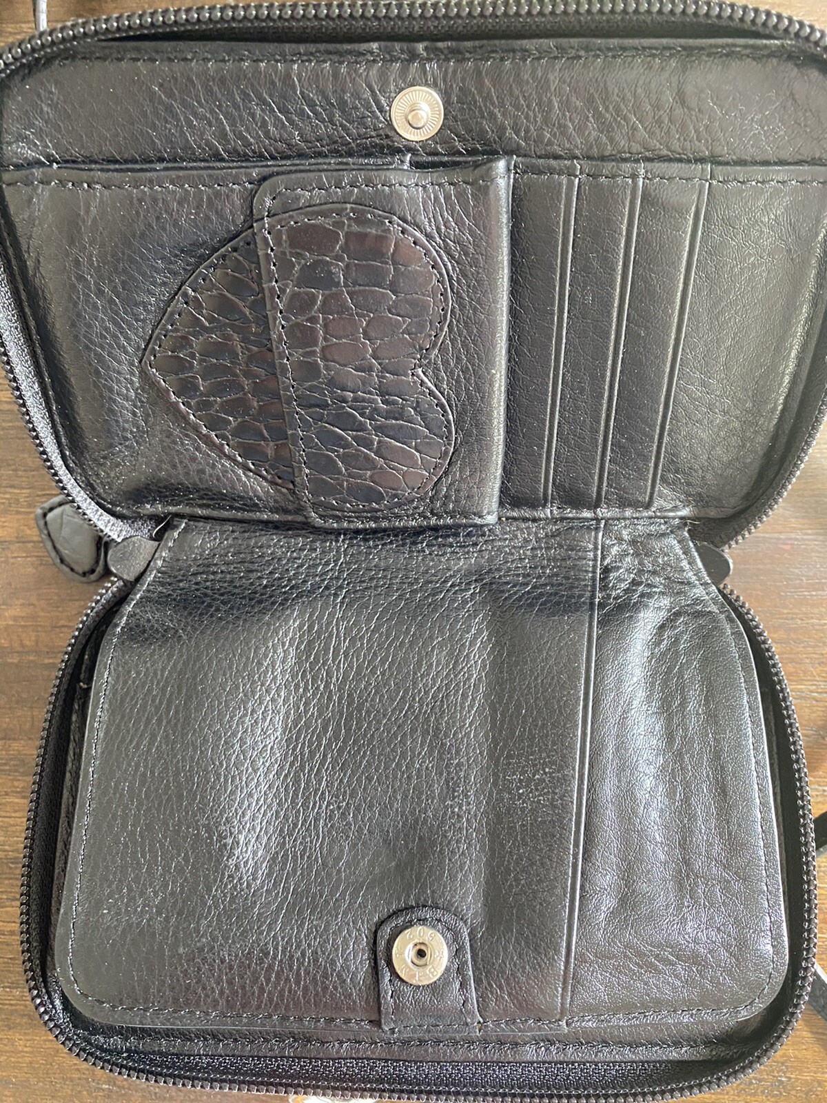 Vintage Brighton Crossbody Organizer Purse Wallet Bla… Gem