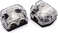 2 Way Power Distribution Block 1X0Ga in 2X 0GA Out Circuit Protector Distributio