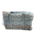 Home Reflections Fair Isle Print Quilt Set with Tote Winter Ice