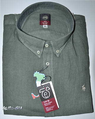 Mens Plus Size Pure Linen Shirt 3XL 4XL 5XL 6XL 7XL Green Made IN Italy