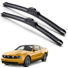 For 2005-2014 Ford Mustang Windshield Wiper Blades J-HOOK Hybrid Silicone