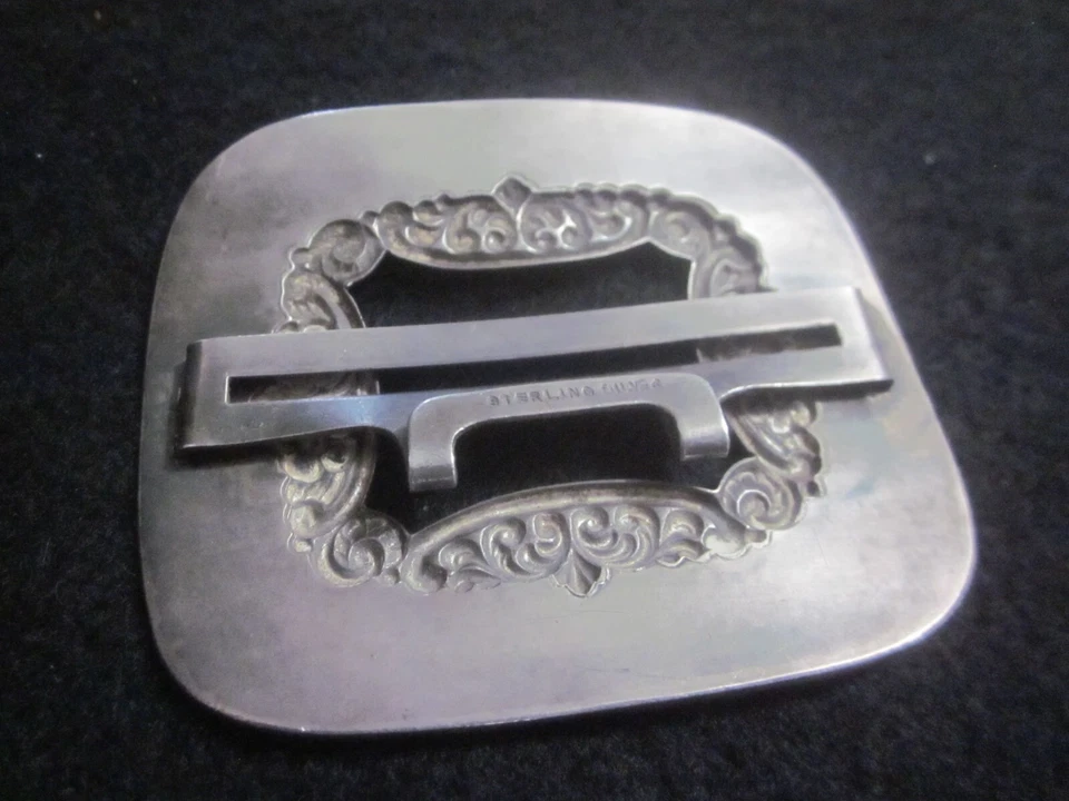 Antiguo Art Nouveau Victoriano Latón Esterlina Cinturón Hebilla Faja Pin Lote E.A. BLISS Foto 4 de 4