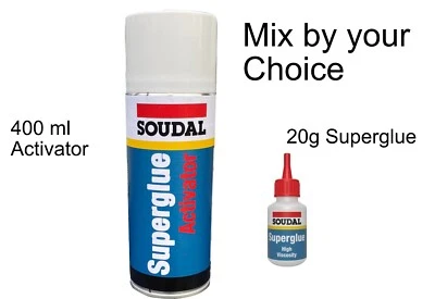 Mix Super Glue 20ml and Activator Glue Adhesive 400ml - Fast Bonding Glue